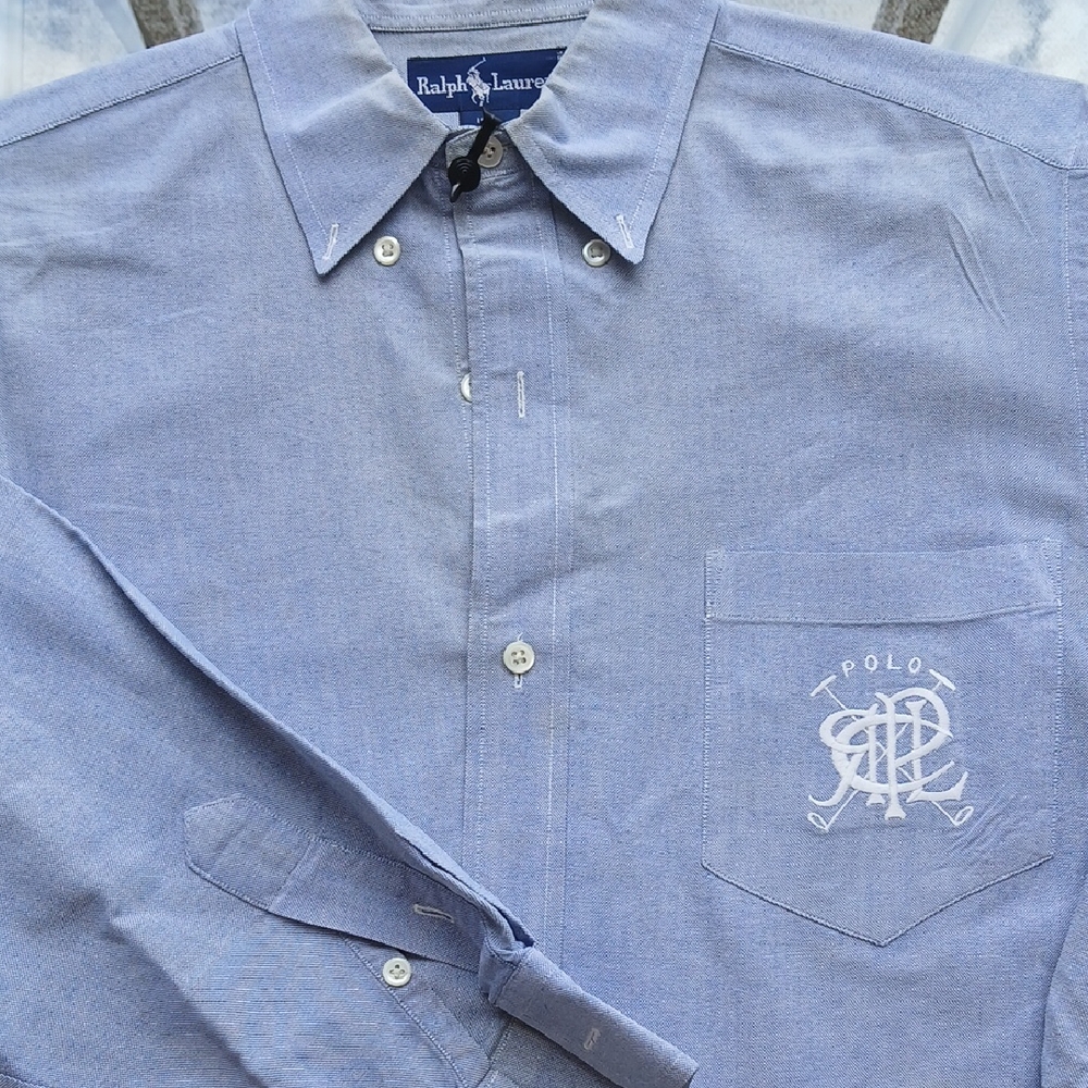 Vintage alph Lauren Blue Casual Button Down Shirt